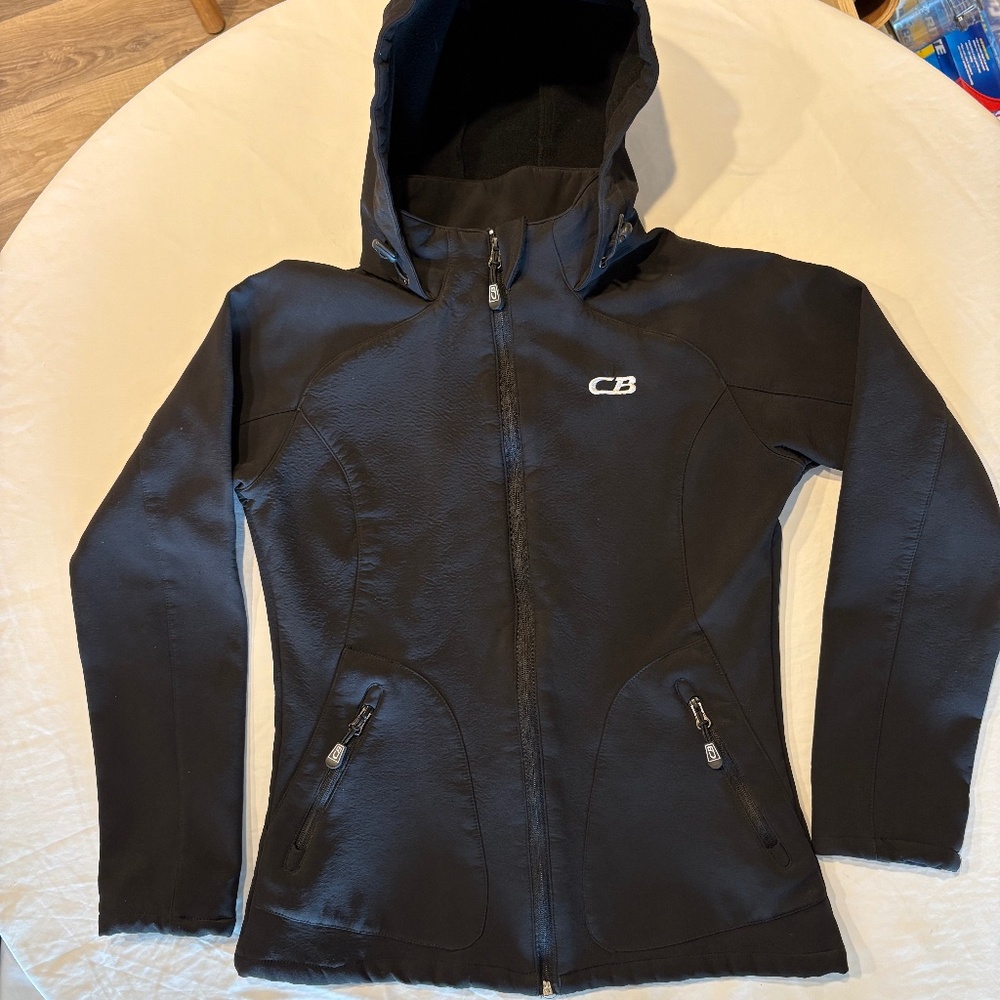 Women's Small Wind Proof Fleece Lined CB Jacket for Spring Hiking w/hood